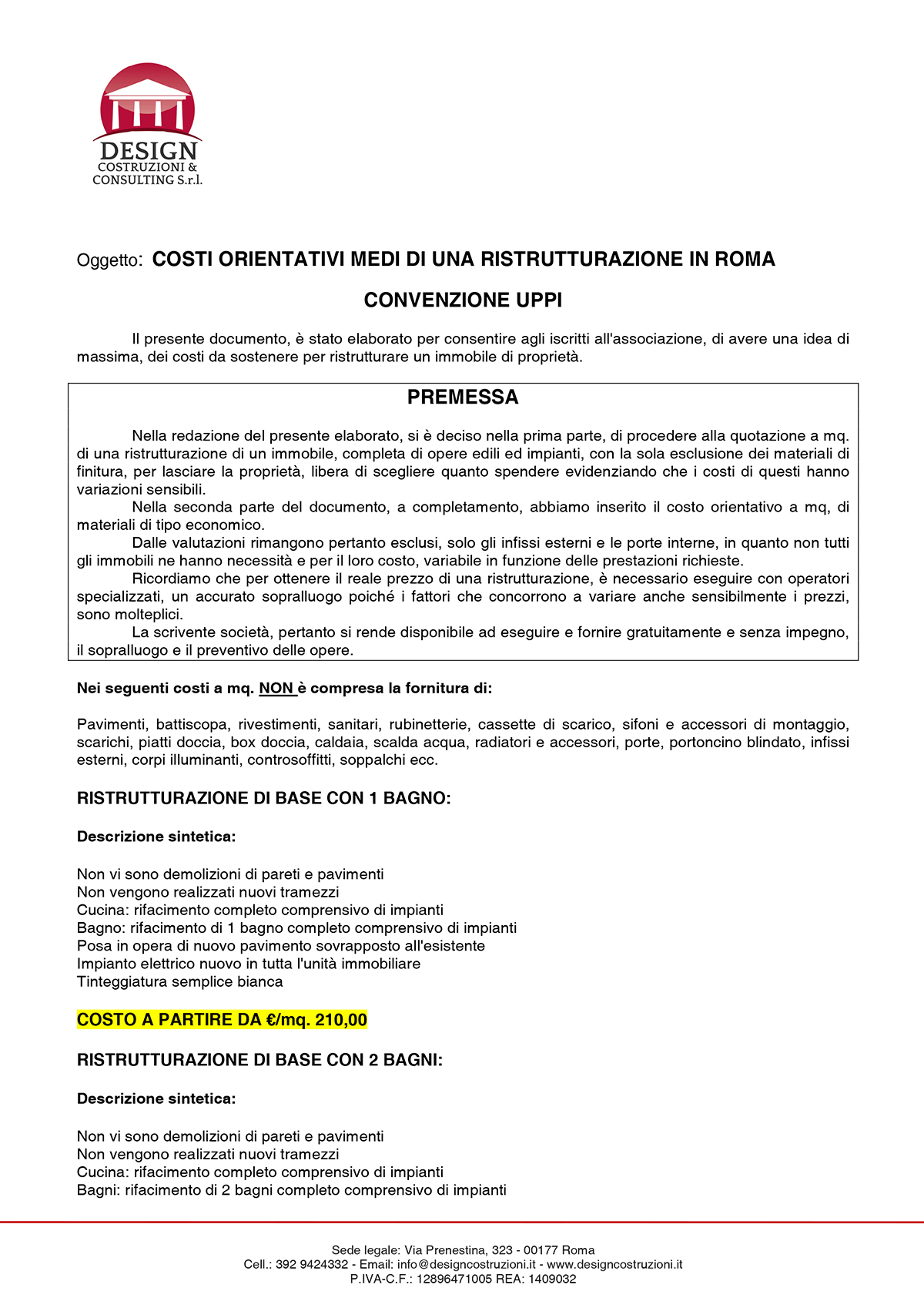 Uppi 01 costi orientativi medi per una ristrutturazione in roma Costo di un bagno nuovo